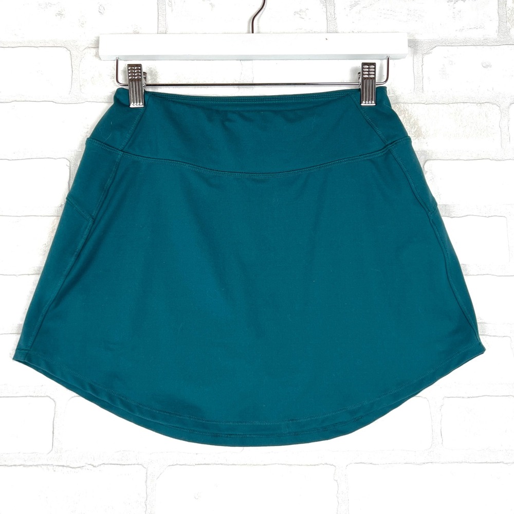 DSG Womens Emerald Green Athletic Skort with Built-in Shorts and Pockets